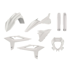 Polisport, sada plastů, Beta RR 2T/4T `20-21, včetně rámečku světla (8667300001), a kryty vidlice (8425700001) bílá barva OEM